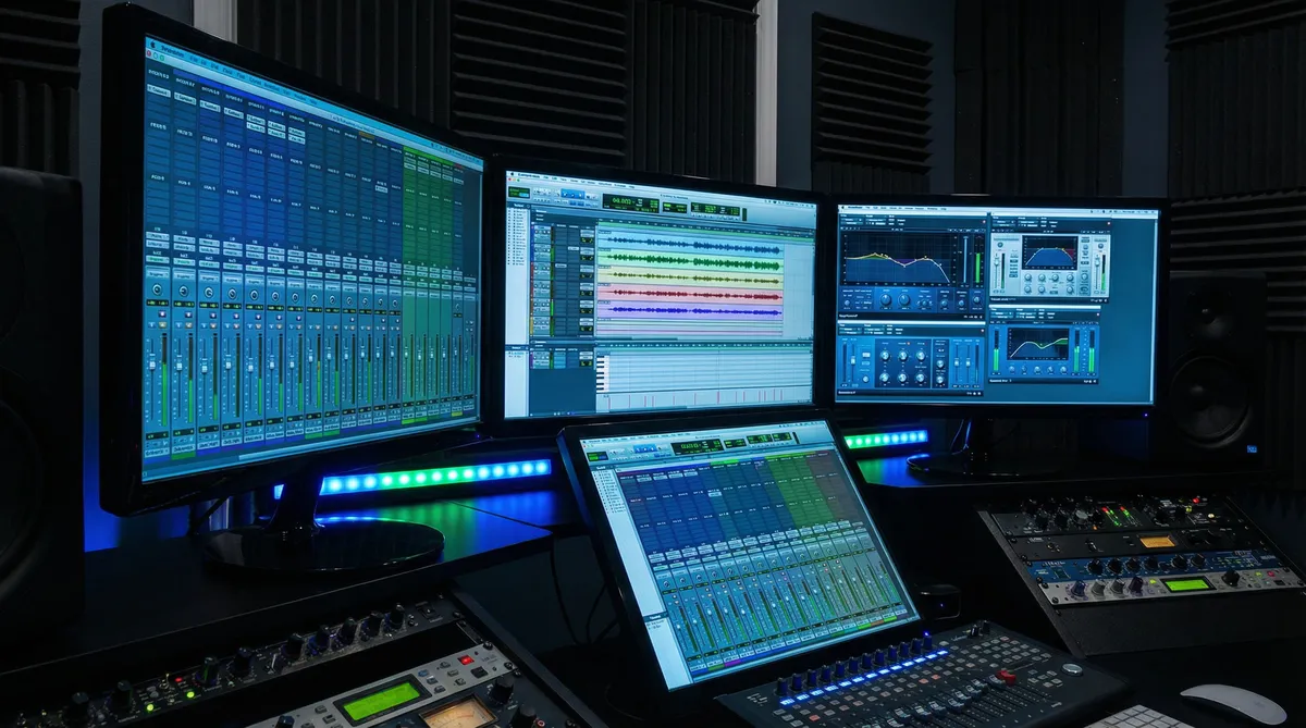 专业 DAW 数字音频工作站多屏幕工作环境